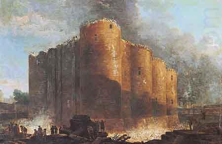 La Bastille dans les premiers jours de sa demolition, Hubert Robert